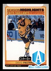 2021-22 OPC O-Pee-Chee Base Season Highlights #595 David Pastrnak - Boston Bruin